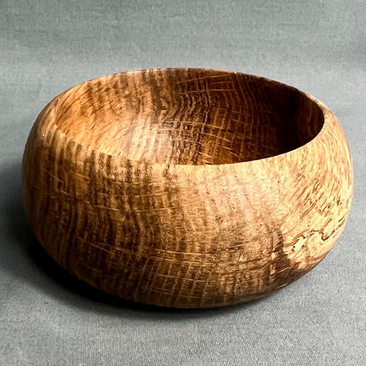 Small Round Pin Oak Bowl